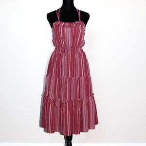 One Clothing Red & White Striped Midi Dress